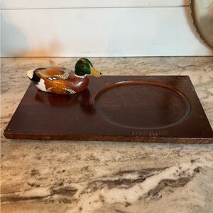 Wooden Duck Decor with Tray